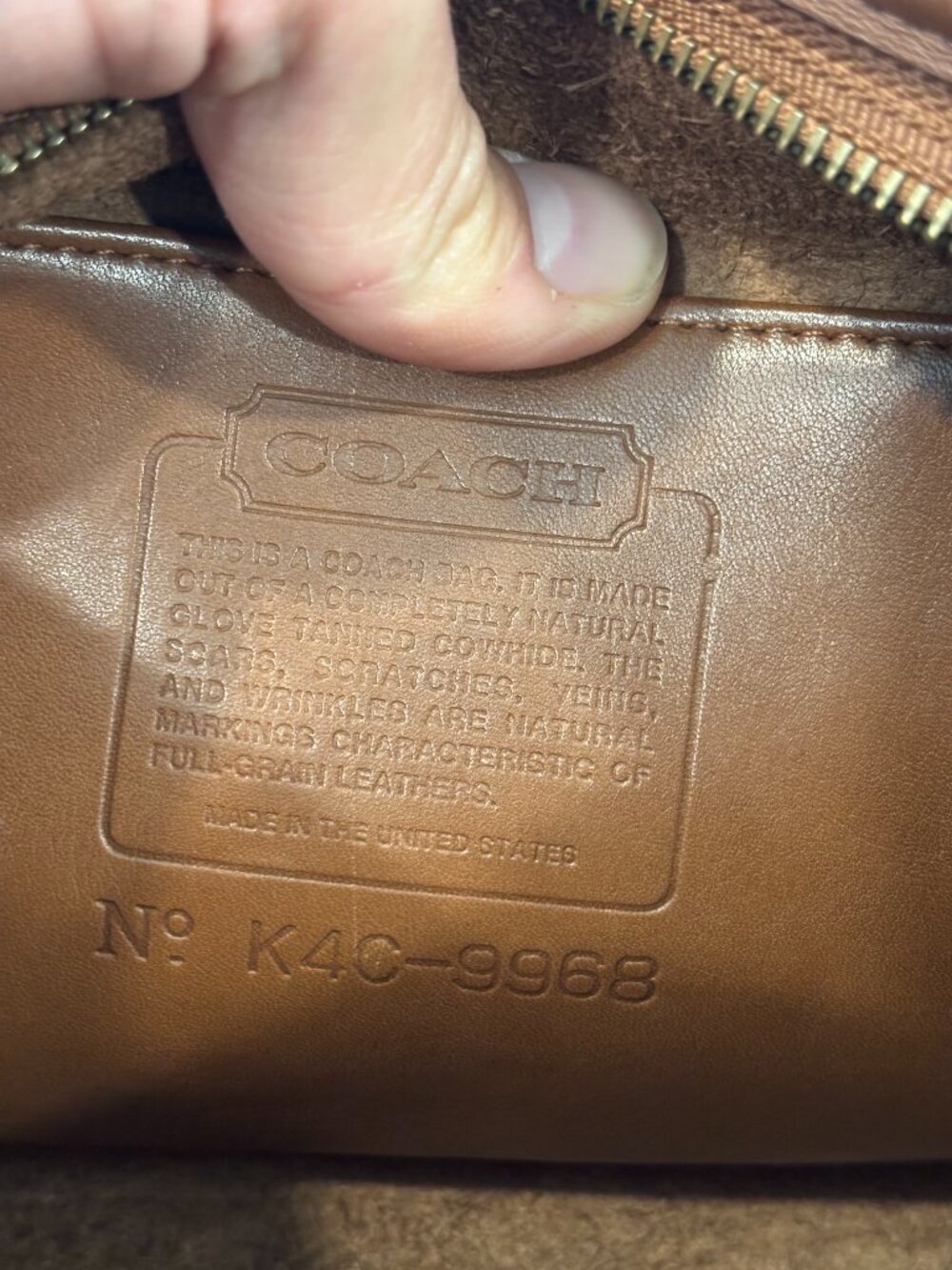 Vintage Coach Bag Purse #9968 Mitchell Leather Zip Top - British Tan - Picture 6 of 15